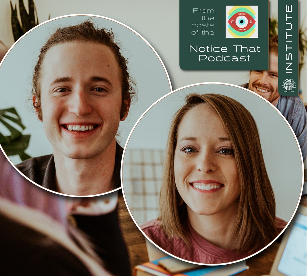 Bridger Falkenstien and Jen Savage, hosts of the Notice That podcast